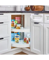 Rev-a-Shelf 28'' Lazy Susan Pie-Cut Polymer Two-Shelf, White, Ld-2942-28-11-1