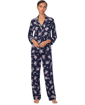 Lauren Ralph Women's Floral Notched-Collar Pajama Set