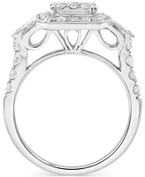 Diamond Cluster Ring (1 ct. t.w.) in 14k White Gold