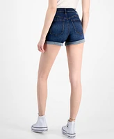 Celebrity Pink Juniors' High-Rise Cuffed Curvy Denim Shorts