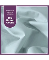 Soft as Silk Fitted Sheet with Durable Elastic Skirt for Snug Fit - 100% Cotton Sateen 300 Thread Count