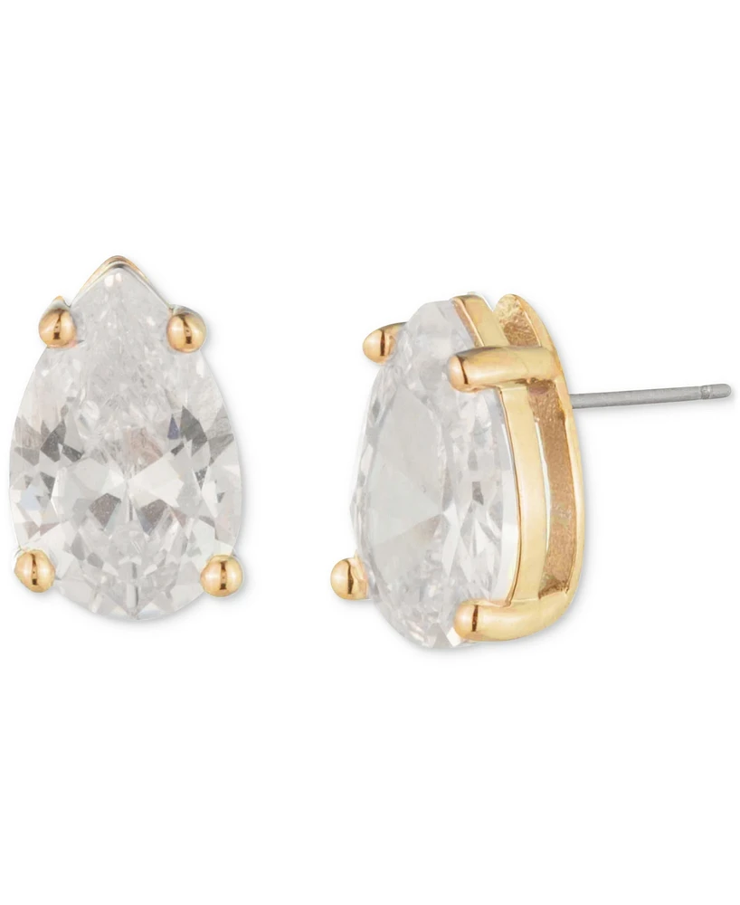 Givenchy Gold-Tone Crystal Pear-Shaped Claw-Set Solitaire Stud Earrings