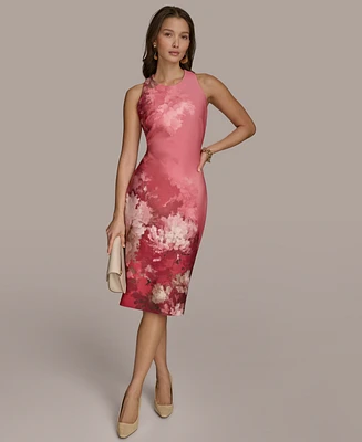 Donna Karan New York Women's Floral-Print Midi Sheath Dress