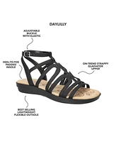 Easy Street Women's Daylily Gladiator Buckle Flat Sandals