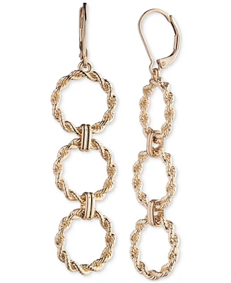 Lauren Ralph Rope Link Triple Drop Earrings