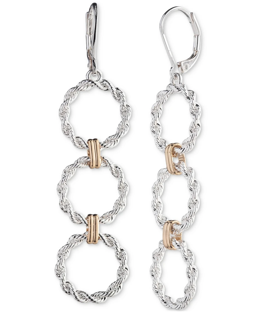 Lauren Ralph Rope Link Triple Drop Earrings