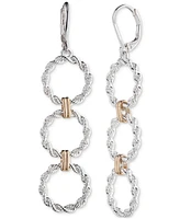 Lauren Ralph Rope Link Triple Drop Earrings