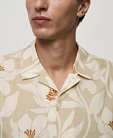 Mango Men's Cotton Hawaiian-Print Shirt