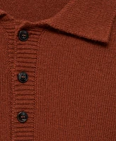 Mango Men's Wool-Blend Polo-Collar Sweater