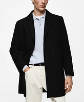 Mango Men's Regular-Fit Quilted Wool-Blend Coat