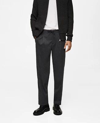 Mango Men's Regular-Fit Pleated Trousers