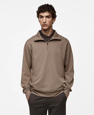 Mango Men's Half-Zip Sweatshirt