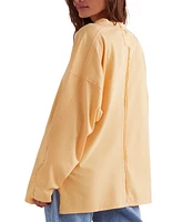 Free People Women's Heater Cotton Oversized Dropped-Shoulder Tee