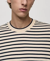 Mango Men's Relaxed-Fit Striped T-Shirt