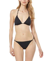 Michael Michael Kors Womens Chain Strap Triangle Bikini Top Bottoms