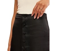 Free People Women's Analise Satin Button-Front Midi Skirt