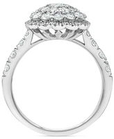 Diamond Halo Cluster Ring (1-1/2 ct. t.w.) in 18k White Gold