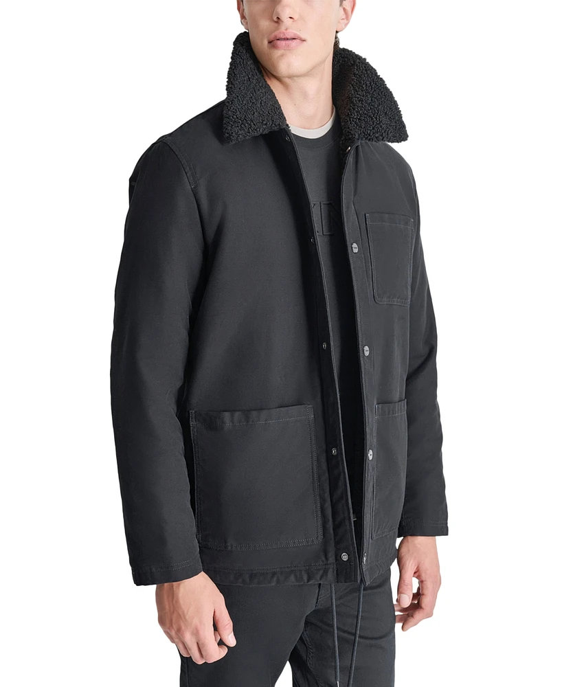 Dkny Men's Fleece-Lined Snap-Front Cotton Jacket