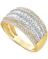 Diamond Multi Row Ring (1 ct. t.w.) in 14k Yellow Gold