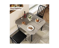 gaomon 3 Pieces Dining Table Set for 2, Dining Room Table Set for 2, Small Kitchen Table for 2 with Upholstered Chairs, Dinner Table Set for 2, Kitche