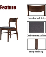 Slickblue Set of 2 Wooden Dining Chairs with Cushioned Seats – Upholstered Back for Comfort