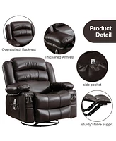 Boyel Living Massage Swivel Rocker Recliner Chair with Vibration and Heat Ergonomic Lounge