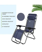 Slickblue Adjustable Zero Gravity Patio Lounge Chairs 2PC Blue