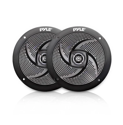 Pyle 6.5'' Low-Profile Waterproof Marine Speakers, 240W, Black (Pair)