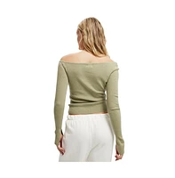 Cotton On Women's Everfine Asymmetric Long Sleeve Sweater