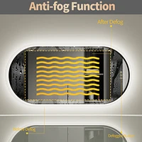 Wisfor 600 x 1200mm Wall-mounted Oval Led Backlight Bathroom Vanity Mirror with 3 Lights