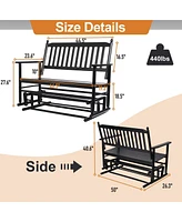 Slickblue 2-Person Rocking Glider Chair - Wooden Outdoor Garden Patio Seating Bench