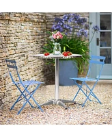 Slickblue Aluminum Round Table 27.5" - Waterproof Bistro Table for Backyard and Living Room End Table