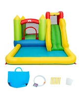 Gymax Outdoor Inflatable Bounce House Water Slide Climb Bouncer Pool
