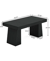 Tribesigns 55-Inch Dining Table for 4-6, Rectangular Room with Sturdy Legs, Wood Kitchen Dinner Table, Farmhouse