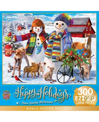 Masterpieces Happy Holidays - Snow Family McDonald 300 Piece Ez Grip Puzzle