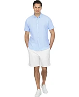 Vustra Men's Pattern Linen Short Sleeve Shirt