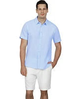 Vustra Men's Pattern Linen Short Sleeve Shirt