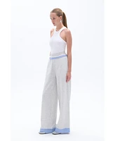 Nocturne Women's Mid Rise Pants with Garni Details
