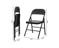 gaomon Dining Chairs Set of 4, Foldable Dining Chairs with Metal Frame Hold Up to 350 Pounds, Portable Kitchen Chair Suitable for Dining Room
