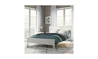 Slickblue Modern White Solid Wood Platform Bed