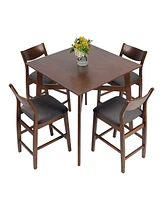 Slickblue Modern 5-Piece Counter Height Table Set – Mid Century Design with Pub Stools