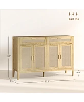 Homcom 53" Sideboard Buffet Cabinet with Storage Drawers and Doors,