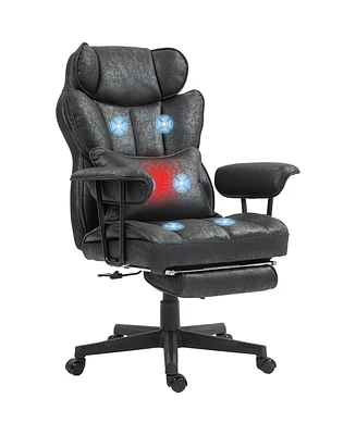 Homcom 396lbs. Big and Tall Massage Office Chair with Footrest,