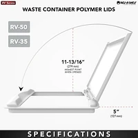 Rev-a-Shelf 35 qt. Trash Can Replacement Lid, White (Lid Only), Rv-35-lid-1