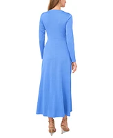 Msk Women's Crossover-Waist Textured Maxi Dress