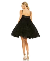 Mac Duggal Women's Bow Front Tulle Mini Dress