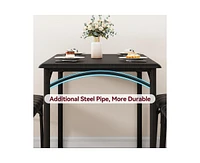 gaomon Dining Table Set for 4, Kitchen Table with 4 Upholstered Chairs, 5 Piece Rectangular Dining Room Table Set, for Small Space, Apartment, Home