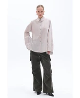Nocturne Women's Striped Oversized Shirt