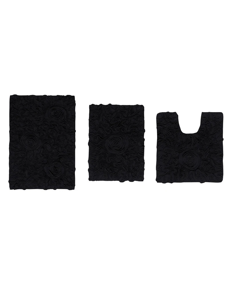 Home Weavers Bell Flower 3-Pc. Bath Rug Set