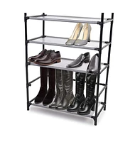 Slickblue Shoe Rack with Dustproof Cover – 10 Tiers Red Storage Cabinet for Boots and Shoes